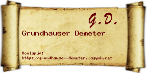 Grundhauser Demeter névjegykártya